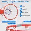 Goplus 18/15 Replacement Basketball Rim, Wall Door Mounted Basketball Hoop with All Weather Net, Indoor Outdoor Hanging Basketball Rim Goal Outside (18 Inches, Orange) view 3