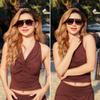 FEISEDY Vintage Aviator Sunglasses Double Bridge Women Men Large Square Thick Frame Trendy Eyewear UV400 B2846 view 4
