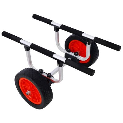 Kayak Trolley Kayak Cart, Kayak Canoe Cart Aluminium 2.4"-12" Width Adjustable Trolley Carrier Canoe Kayak Trailer Heavy Duty Accessories 300lb Weight Capacity Dolly Cart Transport Carrier with Wheels