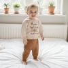 wdehow Infant Toddler Baby Boy 2Pcs Outfits Long Sleeve Letters Print Pullover Tops + Drawstring Pants Set Fall Winter Clothes (A-Apricot, 3-4T) view 3