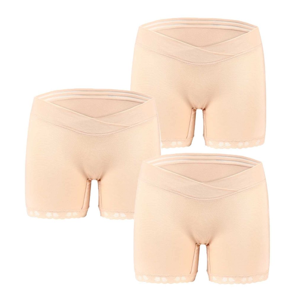 ALEPXS Safety Certification Women Lace Maternity Knickers Under Bump C Section Underwear Low Rise Cotton Breathable Underpants(Color:Skin,Size:XL-XLarge)