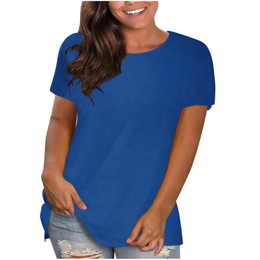 NineFit Basics T-Shirt Women Misses Tops Womens Tops Basics Solid T Shirts for Women Summer Shirts for Women 2024 Business Casual Clothes for Women Today 2024, 5X-Large