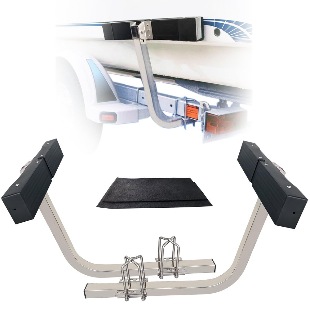 Boat Trailer Guides 20 inch Aluminium Alloy Square Tube Kit,2PCS 316 Stainless Steel Trailer Guide Poles, 20 Inch Aluminium Alloy Guide with high-Grade Rubber Crash Pads,Heavy Duty Roller Guide