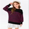 Batermoon Girls Striped Oversized Sweaters Fashion Batwing Sleeve Side Slit Knit Pullover Clothes 5-14 Years view 3