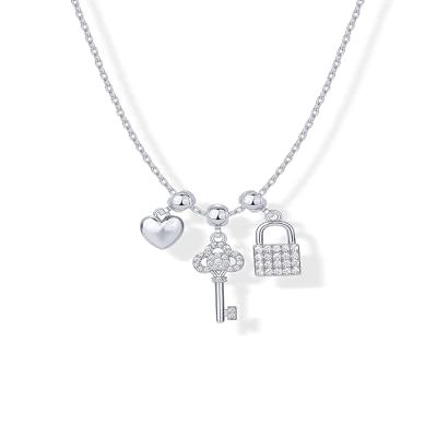 PAVOI Rhodium Plated Cute Cubic Zirconia Pendant Necklaces with Charms Set, Hypoallergenic Adjustable Chain Dainty Gold Charm Necklace for Women, Trendy Flower Butterfly Baguette Pendant Gift