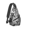 Black White Tiger Sling Bag Backpack For Men Cross Chest Bag Crossbody Shoulder Bag Travel Hiking Daypack view 2