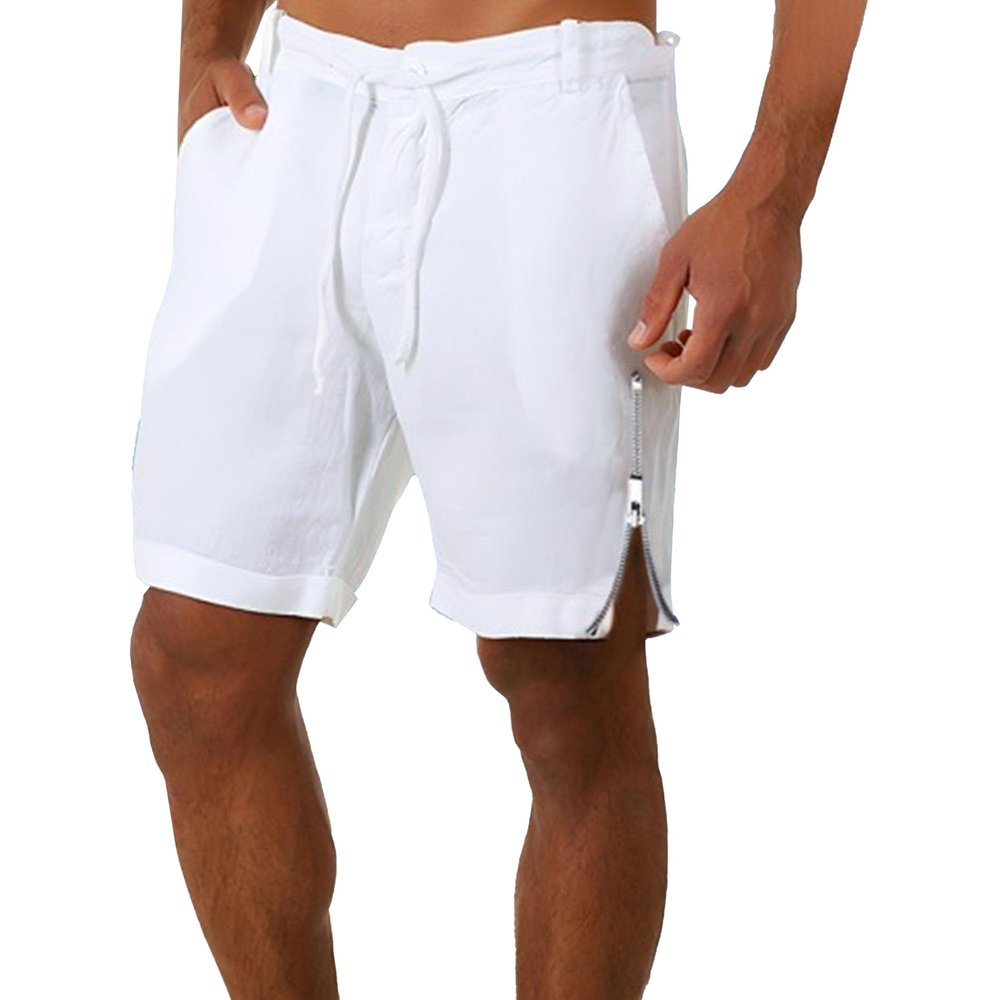Maiyifu-GJ Mens Casual Athletic Shorts Lightweight Running Shorts Elastic Waistband Gym Workout Short Pants with Pockets (White,3X-Large)