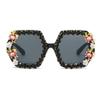bullabulling Oversized Diamond Sunglasses Women Rhinestone Polygon Sunglasses Vintage Men bling party sunglasses Eyewear (black) view 2