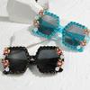 bullabulling Oversized Diamond Sunglasses Women Rhinestone Polygon Sunglasses Vintage Men bling party sunglasses Eyewear (black) view 3