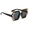 bullabulling Oversized Diamond Sunglasses Women Rhinestone Polygon Sunglasses Vintage Men bling party sunglasses Eyewear (black) view 4