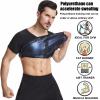 Vuirrm Sauna Vest for Men, Workout Tank Top for Men, Men's Heat Trapping Sweat Compression Vest Short Sleeve Sauna Shirt with Zipper,S/M,Black view 3