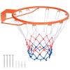 Goplus 18/15 Replacement Basketball Rim, Wall Door Mounted Basketball Hoop with All Weather Net, Indoor Outdoor Hanging Basketball Rim Goal Outside (15 Inches, Orange) view 1