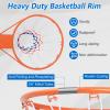 Goplus 18/15 Replacement Basketball Rim, Wall Door Mounted Basketball Hoop with All Weather Net, Indoor Outdoor Hanging Basketball Rim Goal Outside (15 Inches, Orange) view 3