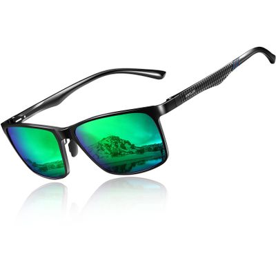 ANYLUV Polarized Sunglasses for Men Rectangular Classic Al-Mg Metal Frame Sun Glasses Mens Sunglasses with UV Protection