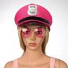 Lorilida Adults Police Hat Captain Hat Glasses Policeman Badge Police Officer Costume for Birthday Party Pink One Size view 2