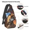 HJTRW Cheetah With Sunset Sling Bag Backpack For Men Cross Chest Bag Crossbody Shoulder Bag Travel Hiking Daypack view 4