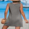 CUPSHE Bathing Suit Cover Up for Women Waffle Knit Sleeveless Scoop Neck Beach Coverups Dress Grey Small view 2