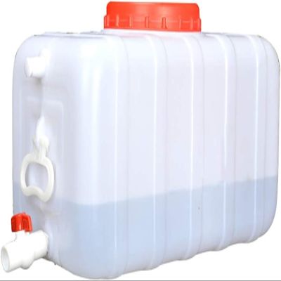 GenSDH Water Storage Large Capacity Water Tank Portable Horizontal Water Storage Container with Faucet Plastic Water Storage Cube for Household Water Camping Outdoor Self-Driving Tour, 100L