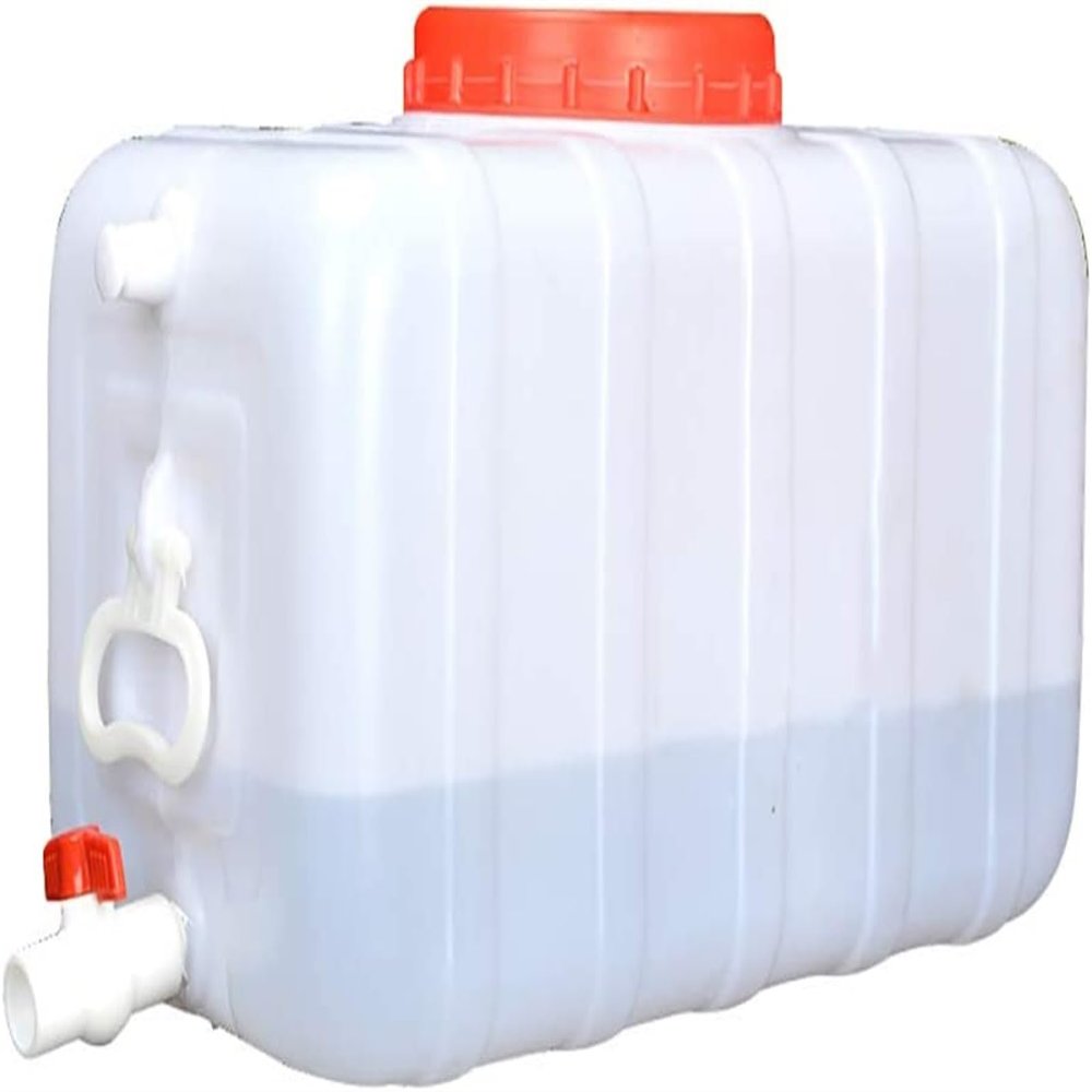 GenSDH Water Storage Large Capacity Water Tank Portable Horizontal Water Storage Container with Faucet Plastic Water Storage Cube for Household Water Camping Outdoor Self-Driving Tour, 100L