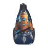 HJTRW Cartoon Spaceship Rocket Sling Bag Backpack For Men Cross Chest Bag Crossbody Shoulder Bag Travel Hiking Daypack view 1