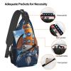 HJTRW Cartoon Spaceship Rocket Sling Bag Backpack For Men Cross Chest Bag Crossbody Shoulder Bag Travel Hiking Daypack view 4