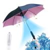 Large Compact Golf Umbrella, UPF 50+ UV Umbrella for Sun Protection, with Built In Fan And Mister Spray, Long Handle Umbrella For Rain Sun Umbrella UV Protection Windproof Waterproof Umbrella (Pink) view 1