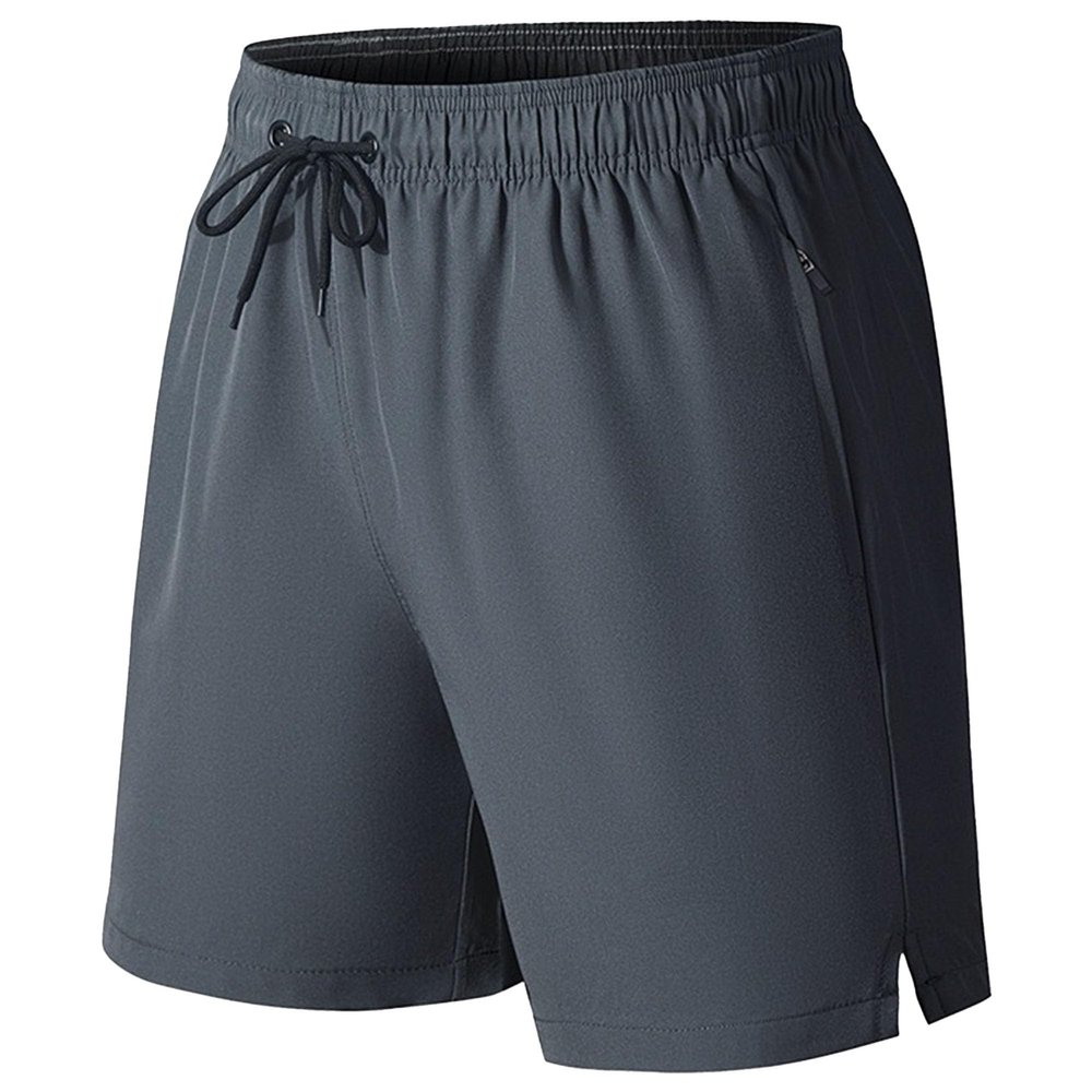Maiyifu-GJ Mens Workout Athletic Shorts Lightweight Bodybuilding Training Shorts Elastic Waistband Casual Running Short Pants (Grey,Large)