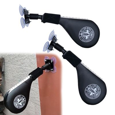 EXCLURA Wing Chun Dummies with Sucker, Taekwondo Martial Arts Training Device with Spring, Wall Mount Wing Chun Wooden Dummy Kicking Pads(Color:2 pcs)