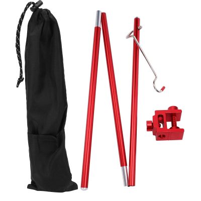 Sunicon Collapsible Camping Lantern Stand,Portable Aluminum Alloy Light Stand Lamp Bracket for Camping,Fishing (Red)