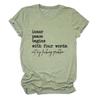 Inner Peace Begins with Four Words T-Shirt for Women Casual Crewneck Funny Printed Tee Tops Sarcastic Graphic Tops view 1