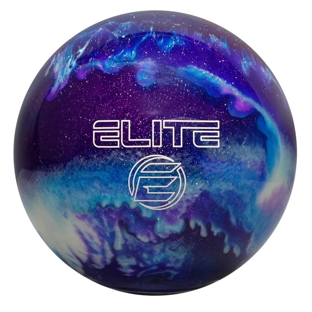 ELITE Star Polyester Bowling Ball - Customizable With Basic Drilling & Engraving Options - Great for Spare Shooting, League, Straight Bowlers - Beginner Entry Level (Purple/Royal/Silver Pearl, 12 lbs)