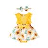 Betadog Baby Girl Lace Tulle Sleeveless Newborn Infant Baby Girl Lace Ruffle Sleeve Romper Girl (Yellow, 6-9 Months) view 1