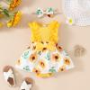Betadog Baby Girl Lace Tulle Sleeveless Newborn Infant Baby Girl Lace Ruffle Sleeve Romper Girl (Yellow, 6-9 Months) view 2