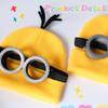 ZKRYHB 6PCS Costume Accessories Set Yellow Beanie Knit Hat Vintage Goggles Glasses Black Gloves for Halloween Cosplay view 2