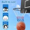 Goplus 18/15 Replacement Basketball Rim, Wall Door Mounted Basketball Hoop with All Weather Net, Indoor Outdoor Hanging Basketball Rim Goal Outside (15 Inches, Black) view 2