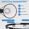 Goplus 18/15 Replacement Basketball Rim, Wall Door Mounted Basketball Hoop with All Weather Net, Indoor Outdoor Hanging Basketball Rim Goal Outside (15 Inches, Black) view 3