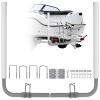 CHEINAUTO 2PCS Boat Trailer Guide, 40" Adjustable Design Trailer Guide Poles, Rustproof Galvanized Steel Trailer Guide, Trailer Guides with Black/White PVC Pipes, 2024 Version Without Light view 1