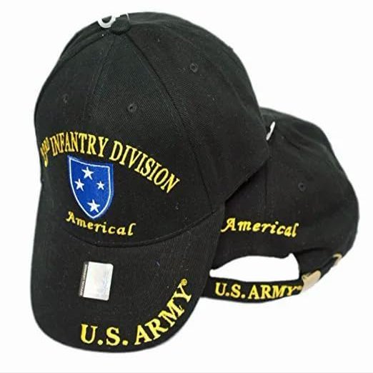 COLL7AWS Army 23rd Infantry Division Americal Black Embroidered Cap Hat