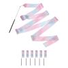 uxcell 6 Pcs Sparkling Dance Ribbon Flash Gymnastics Ribbon Streamers 6.6Ft Shining Silk Dance Ribbon Wand for Dance Streamers Black Twirling Ribbon view 1