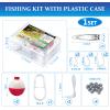 yasuwekik Mini Fishing Kits Bulk for Kids Small Survival Fishing Kit Portable Fishing Tackle Fishing Accessories Fishing Gear with Case for Beginner Christmas Shoebox Stocking Stuffer Gift (72) view 2
