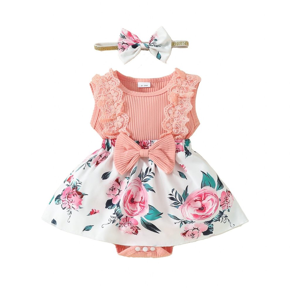 Betadog Baby Girl Lace Romper Bodysuit Outfits for Birthday photoshoot photography Gift Girl Lace (RD1, 9-12 Months)