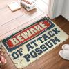 PLOWS Funny Shoes Beware of Attack Possum Rug Funny Outdoor Decor Spring Porch Decor(Size:65X90CM) view 1