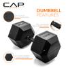 CAP Barbell 105 LB Coated Hex Dumbbell Weight with Black Handle view 3