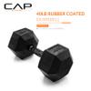 CAP Barbell 40 LB Rubber Coated Hex Dumbbell Hand Weight - Single | Black Handle view 2
