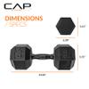 CAP Barbell 40 LB Rubber Coated Hex Dumbbell Hand Weight - Single | Black Handle view 4
