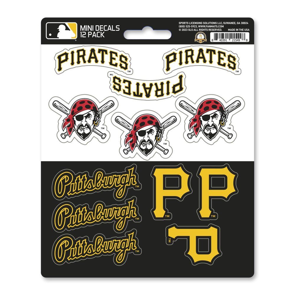 FANMATS 39347 Pittsburgh Pirates Mini Decal 12-pk