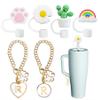 Compatible with Brumate Era Cup Accessories, 4PCS 12mm Cute Straw Cover Cap for Brumate Era Straw Toppers, 2PCS Butterfly Letter Charms for Brumate Cups 30&40 Oz with Handle(R) view 1