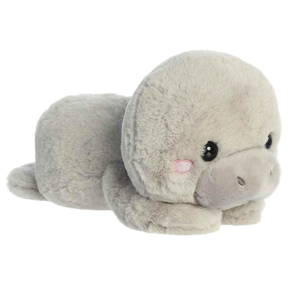 Aurora Playful Too Cute Millie Manatee Stuffed Animal - Adorable Characters for Imaginative Play - Perfect for Birthdays, Adults and Kids All Ages - Gray 9.5 Inches
