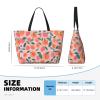 DRTGEDS Peach Pattern Seamless Large Capacity Tote Bag With Zipper Sandproof Women Beach Bag Handbag Gym Bag Travel view 4