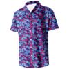 TURMHAWI Men's Hawaiian Shirt for Men Wrinkle Free Casual Printed Beach Shirt, Blue Purple Whale Tail Men's Casual Button Down Shirts Regular Fit Short Sleeve Holiday Summer Shirts for Men, 3XL view 1